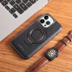 Phone Case For iPhone 16 15 14 Pro Max Plus 13 12 Pro Max Back Cover Magnetic Adsorption with Stand Holder Magnetic Full Body Protective Retro TPU PU Leather