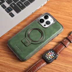 Phone Case For iPhone 16 15 14 Pro Max Plus 13 12 Pro Max Back Cover Magnetic Adsorption with Stand Holder Magnetic Full Body Protective Retro TPU PU Leather