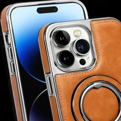 Phone Case For iPhone 16 15 14 Pro Max Plus 13 12 Pro Max Back Cover Magnetic Adsorption with Stand Holder Magnetic Full Body Protective Retro TPU PU Leather