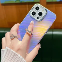 Phone Case For iPhone 16 15 14 Pro Max Plus 13 Pro Max Back Cover Bling Glitter Shiny Ring Buckle Shockproof TPU Plating