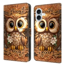 Phone Case For iPhone 16 15 14 Pro Max Plus 13 12 11 Pro Max Mini Back Cover with Stand Holder Shockproof Retro PU Leather