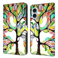 Phone Case For iPhone 16 15 14 Pro Max Plus 13 12 11 Pro Max Mini Back Cover with Stand Holder Shockproof Retro PU Leather