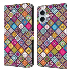 Phone Case For iPhone 16 15 14 Pro Max Plus 13 12 11 Pro Max Mini Back Cover with Stand Holder Shockproof Retro PU Leather