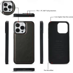 Phone Case For iPhone 16 15 14 Pro Max Plus 13 12 11 Pro Max Mini Back Cover Wallet Case with Stand Holder Zipper with Lanyard Retro TPU PU Leather