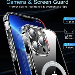 Phone Case For iPhone 16 15 14 Pro Max Plus 13 Pro Max Back Cover Support Wireless Charging Shockproof TPU PC