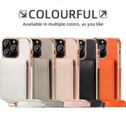 Phone Case For iPhone 16 15 14 Pro Max Plus 13 Pro Max Back Cover with Stand Holder Magnetic with Lanyard Retro Plating PU Leather