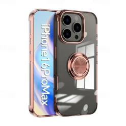 Phone Case For iPhone 16 15 14 Pro Max Plus 13 12 11 Pro Max Mini Back Cover with Stand Holder Magnetic Shockproof Retro TPU Plating PC