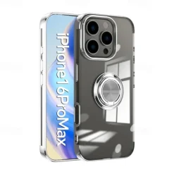 Phone Case For iPhone 16 15 14 Pro Max Plus 13 12 11 Pro Max Mini Back Cover with Stand Holder Magnetic Shockproof Retro TPU Plating PC