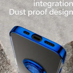 Phone Case For iPhone 16 15 14 Pro Max Plus 13 12 11 Pro Max Mini Back Cover with Stand Holder Magnetic Shockproof Retro TPU Plating PC