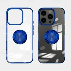 Phone Case For iPhone 16 15 14 Pro Max Plus 13 12 11 Pro Max Mini Back Cover with Stand Holder Magnetic Shockproof Retro TPU Plating PC