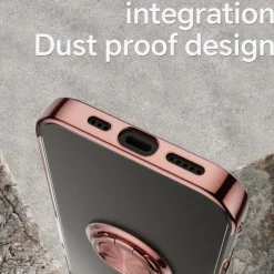 Phone Case For iPhone 16 15 14 Pro Max Plus 13 12 11 Pro Max Mini Back Cover with Stand Holder Magnetic Shockproof Retro TPU Plating PC