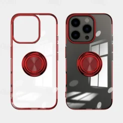 Phone Case For iPhone 16 15 14 Pro Max Plus 13 12 11 Pro Max Mini Back Cover with Stand Holder Magnetic Shockproof Retro TPU Plating PC