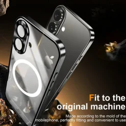 Phone Case For iPhone 16 15 14 Pro Max 13 Pro Max Magnetic Adsorption With Magsafe Camera Lens Protector Support Wireless Charging Shockproof Acrylic Aluminum Alloy