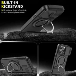 Phone Case For iPhone 16 15 14 Pro Max Plus 16e 13 12 11 Pro Max Back Cover Ring Holder Shockproof PC