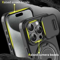 Phone Case For iPhone 16 15 14 Pro Max Plus 16e 13 12 11 Pro Max Back Cover Ring Holder Shockproof PC