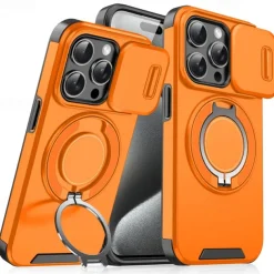 Phone Case For iPhone 16 15 14 Pro Max Plus 16e 13 12 11 Pro Max Back Cover Ring Holder Shockproof PC