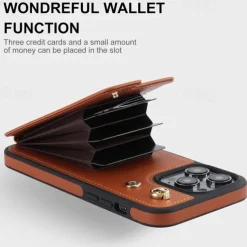 Phone Case For iPhone 16 15 14 Pro Max Plus 13 12 11 Pro Max Back Cover Ring Holder with Lanyard Card Slot Retro TPU PU Leather