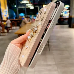 Phone Case For iPhone 16 15 14 Pro Max Plus 13 12 Pro Max Back Cover with Stand Holder with Wrist Strap Shockproof Retro TPU PC