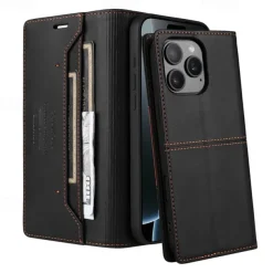 Phone Case For iPhone 16 15 14 Pro Max Plus 13 12 11 Pro Max Flip Cover with Stand Holder Card Slot Shockproof Retro TPU PU Leather