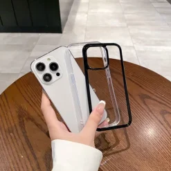 Phone Case For iPhone 16 15 14 Pro Max Plus 15 14 Pro Max 13 Pro Max Back Cover Transparent Shockproof TPU Acrylic