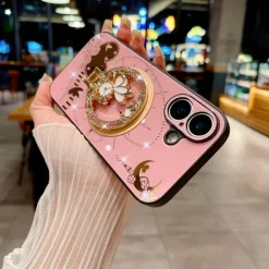 Phone Case For iPhone 16 15 14 Pro Max Plus 13 Pro Max Back Cover with Stand Holder Magnetic Support Wireless Charging Retro TPU PC