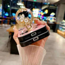 Phone Case For iPhone 16 15 14 Pro Max Plus 13 Pro Max Back Cover with Stand Holder Magnetic Support Wireless Charging Retro TPU PC