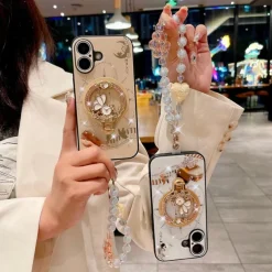 Phone Case For iPhone 16 15 14 Pro Max Plus 13 Pro Max Back Cover with Stand Holder Magnetic Support Wireless Charging Retro TPU PC