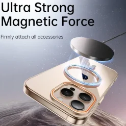 Phone Case For iPhone 16 15 14 Pro Max Plus Back Cover with Stand Holder Magnetic Support Wireless Charging Retro PC