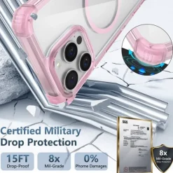 Phone Case For iPhone 16 15 14 Pro Max Plus 13 12 Pro Max Back Cover Magnetic Support Wireless Charging Shockproof Retro PC