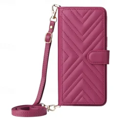 Phone Case For iPhone 16 15 14 Pro Max Plus 13 12 11 Pro Max Flip Cover with Stand Holder with Lanyard with Wrist Strap Retro TPU PU Leather