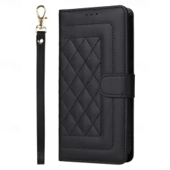 Phone Case For iPhone 16 15 14 Pro Max Plus 13 12 11 Pro Max Flip Cover with Stand Holder with Wrist Strap Card Slot Retro TPU PU Leather