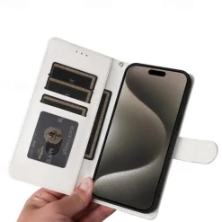 Phone Case For iPhone 16 15 14 Pro Max Plus 13 12 11 Pro Max Flip Cover with Stand Holder with Wrist Strap Card Slot Retro TPU PU Leather