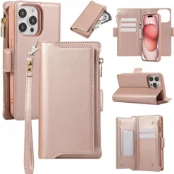 Phone Case For iPhone 16 15 14 Pro Max Plus 13 12 11 Pro Max Back Cover with Stand Holder Magnetic with Lanyard Retro TPU PU Leather