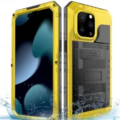 Phone Case For iPhone 16 15 14 Pro Max Plus 16e 13 12 Pro Max Mini Waterproof Case Detachable with Lanyard Shockproof PET Aluminum Alloy Silicone