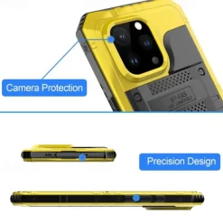 Phone Case For iPhone 16 15 14 Pro Max Plus 16e 13 12 Pro Max Mini Waterproof Case Detachable with Lanyard Shockproof PET Aluminum Alloy Silicone