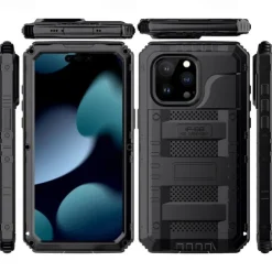 Phone Case For iPhone 16 15 14 Pro Max Plus 16e 13 12 Pro Max Mini Waterproof Case Detachable with Lanyard Shockproof PET Aluminum Alloy Silicone