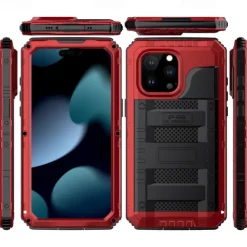 Phone Case For iPhone 16 15 14 Pro Max Plus 16e 13 12 Pro Max Mini Waterproof Case Detachable with Lanyard Shockproof PET Aluminum Alloy Silicone