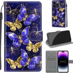 Phone Case For iPhone 16 15 14 Pro Max Plus 13 12 Pro Max Mini Wallet Case Flip Cover with Stand Holder Full Body Protective Card Slot Flower Flower Floral TPU PU Leather