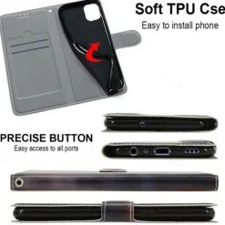 Phone Case For iPhone 16 15 14 Pro Max Plus 13 12 Pro Max Mini Wallet Case Flip Cover with Stand Holder Full Body Protective Card Slot Flower Flower Floral TPU PU Leather