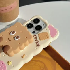 Phone Case For iPhone 16 15 14 Pro Max Plus 13 12 Pro Max Back Cover with Stand Holder Shockproof Retro Silicone