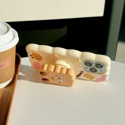 Phone Case For iPhone 16 15 14 Pro Max Plus 13 12 Pro Max Back Cover with Stand Holder Shockproof Retro Silicone