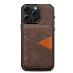 Phone Case For iPhone 16 15 14 Pro Max Plus 13 Pro Max Back Cover with Stand Holder Detachable Magnetic Retro TPU PU Leather