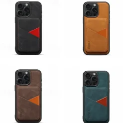 Phone Case For iPhone 16 15 14 Pro Max Plus 13 Pro Max Back Cover with Stand Holder Detachable Magnetic Retro TPU PU Leather