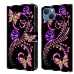 Phone Case For iPhone 16 15 14 Pro Max Plus 13 12 11 Pro Max Mini Wallet Case Flip Cover with Stand Holder Magnetic Card Slot Butterfly Flower Flower Floral TPU PU Leather