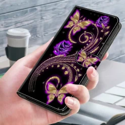 Phone Case For iPhone 16 15 14 Pro Max Plus 13 12 11 Pro Max Mini Wallet Case Flip Cover with Stand Holder Magnetic Card Slot Butterfly Flower Flower Floral TPU PU Leather