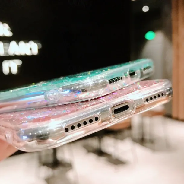 Phone Case For iPhone 15 14 Pro Max Plus 13 12 11 Pro Max Mini Back Cover Crystal Clear for Women Girl Bling Glitter Shiny TPU