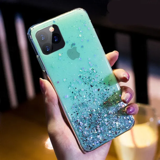 Phone Case For iPhone 15 14 Pro Max Plus 13 12 11 Pro Max Mini Back Cover Crystal Clear for Women Girl Bling Glitter Shiny TPU