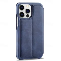 Phone Case For iPhone 17 Pro Max 17 Air 16 15 14 Pro Max Plus 13 12 11 Pro Max Mini Flip Cover Card Slot Shockproof Retro TPU PU Leather