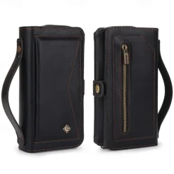 Phone Case For iPhone 17 Pro Max 17 Air 16 15 14 Pro Max Plus 13 12 11 Pro Max Mini Back Cover Wallet Case Magnetic Zipper Card Slot Retro TPU PU Leather