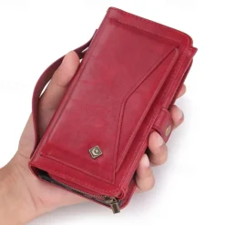 Phone Case For iPhone 17 Pro Max 17 Air 16 15 14 Pro Max Plus 13 12 11 Pro Max Mini Back Cover Wallet Case Magnetic Zipper Card Slot Retro TPU PU Leather